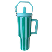 Aqua and Green Striped Tumbler