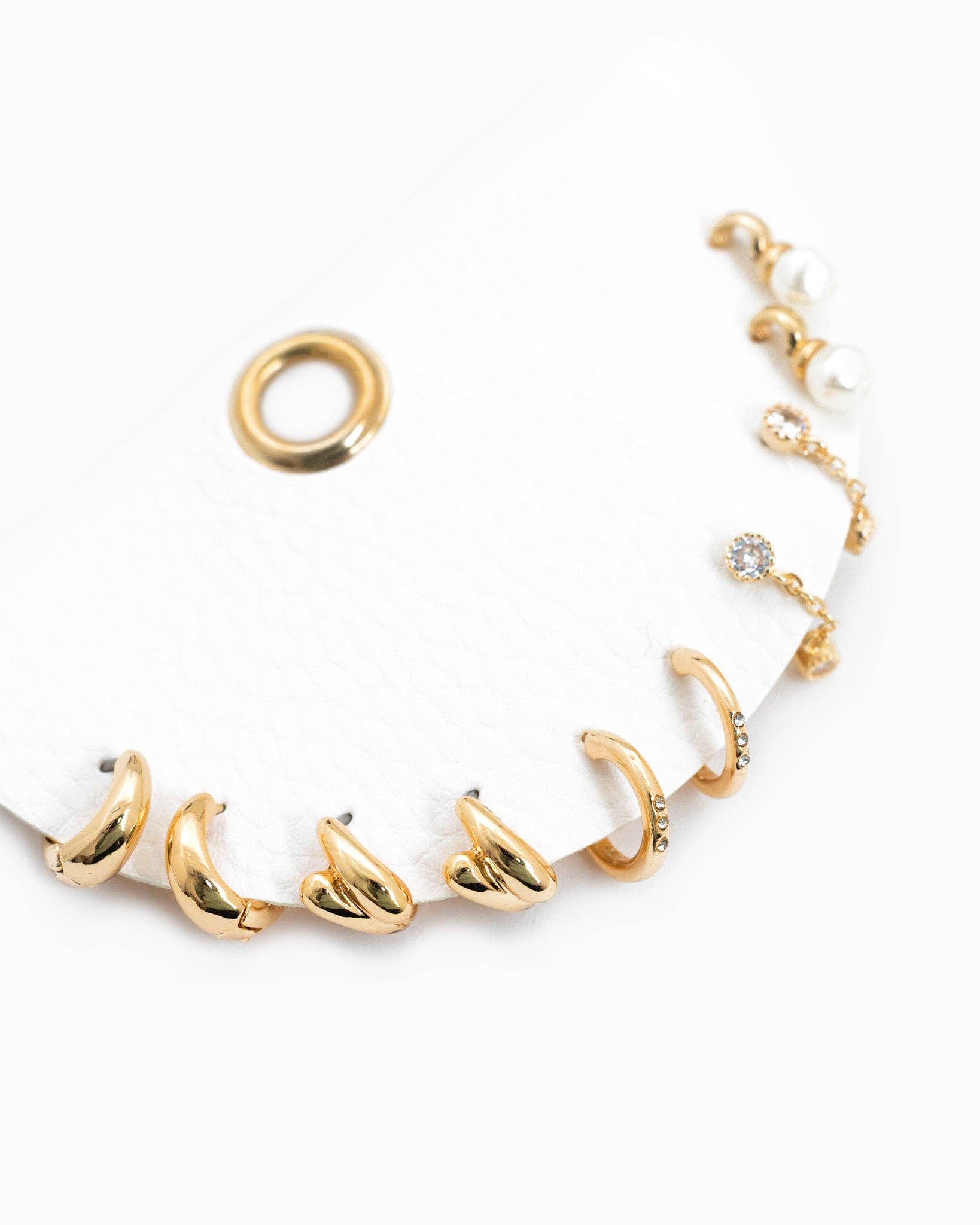 Gold Dainty Drop Earring Set of 5