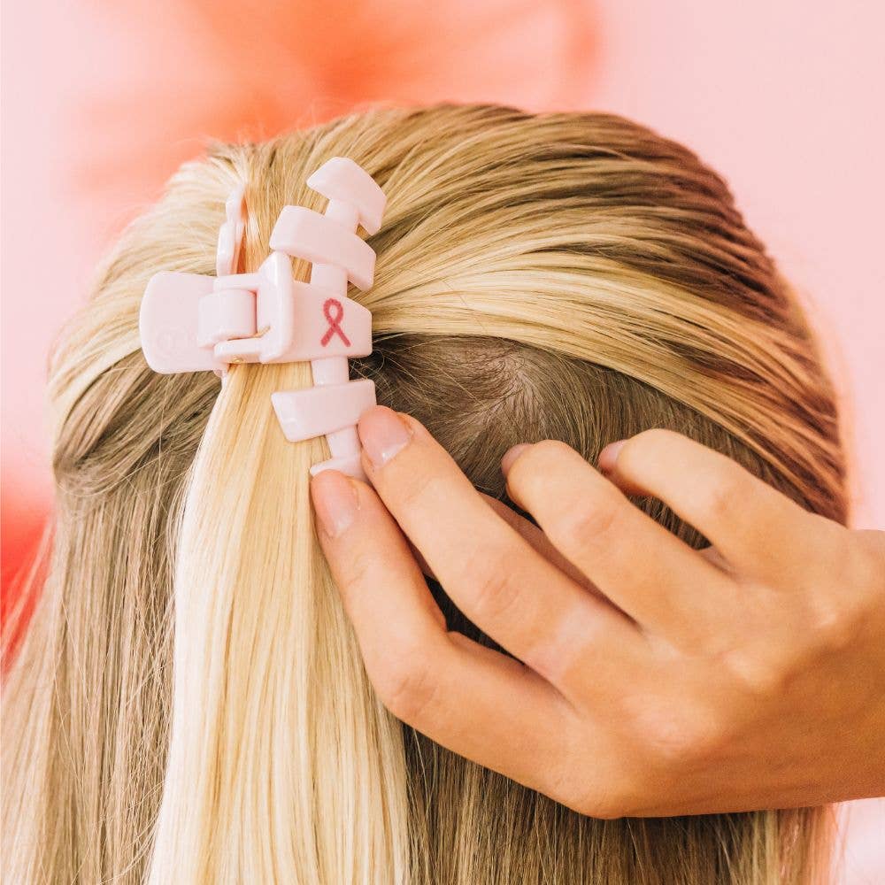 Pink Ribbon Power Small Classic Hair Clip