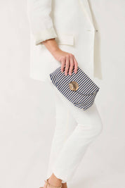 Blue Striped Clutch