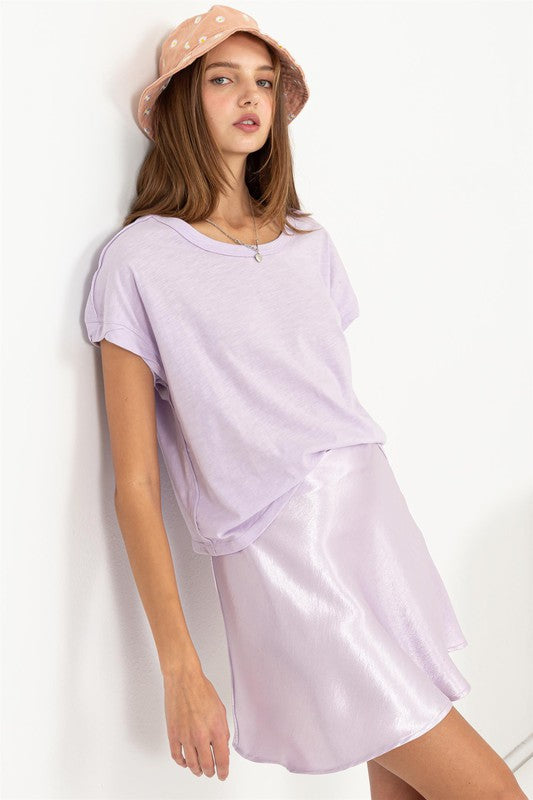 Caroline Purple Short Sleeve Top-RTS