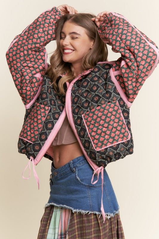 Rose Garden Pink Padded Jacket