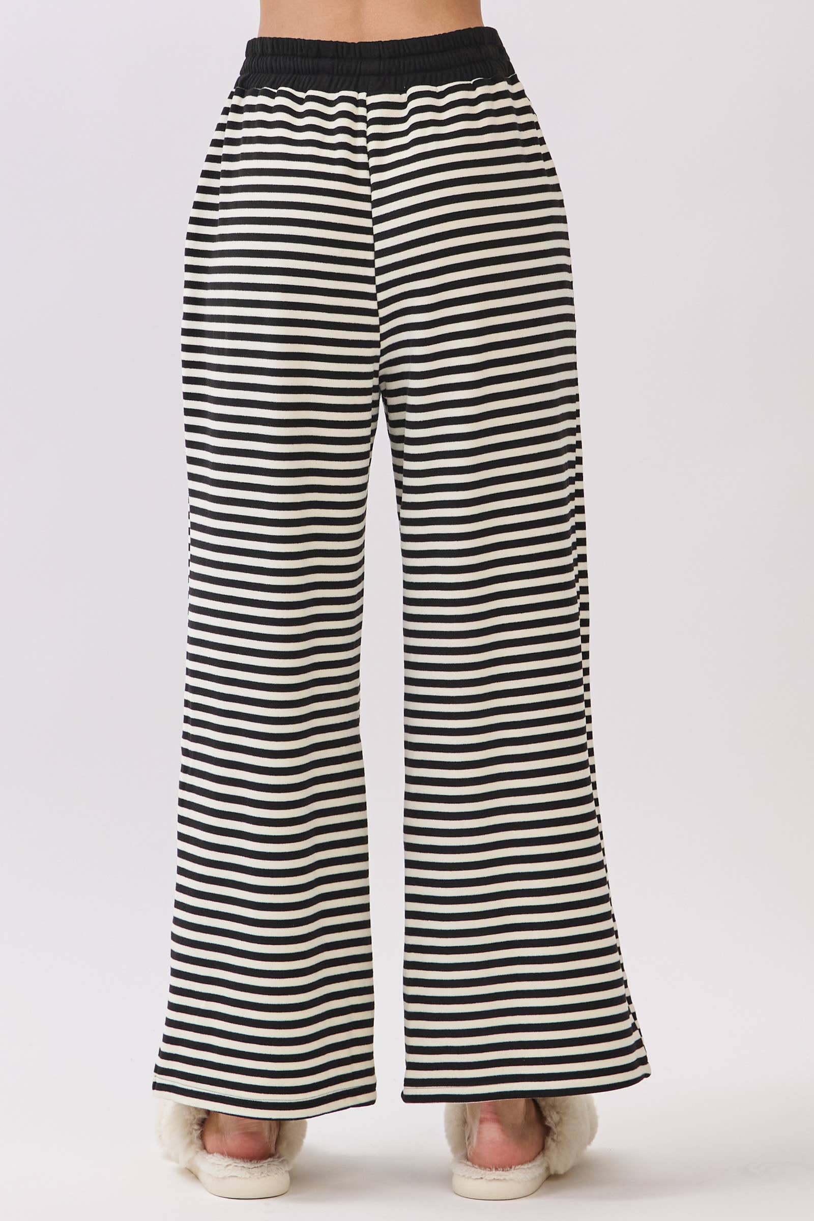 Striped Button Henley Brushed Lounge Set