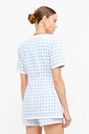 Blue Checkered Cindy Top