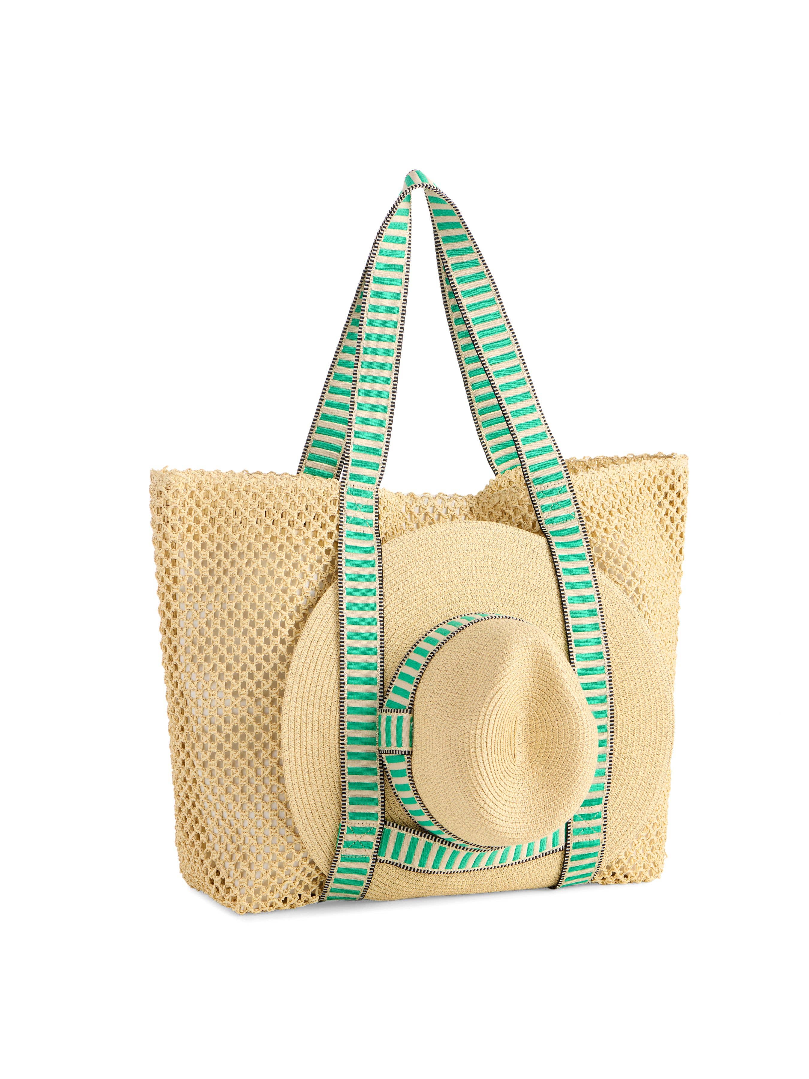 Green Tote & Hat Set
