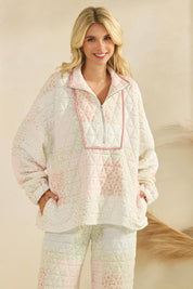 Floral Quilted Quarter Zip
