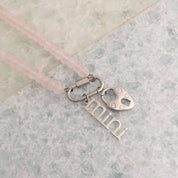 Stainless Steel Pink Chunky Glass Bead Necklace