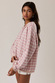 Pink Gingham Sweater