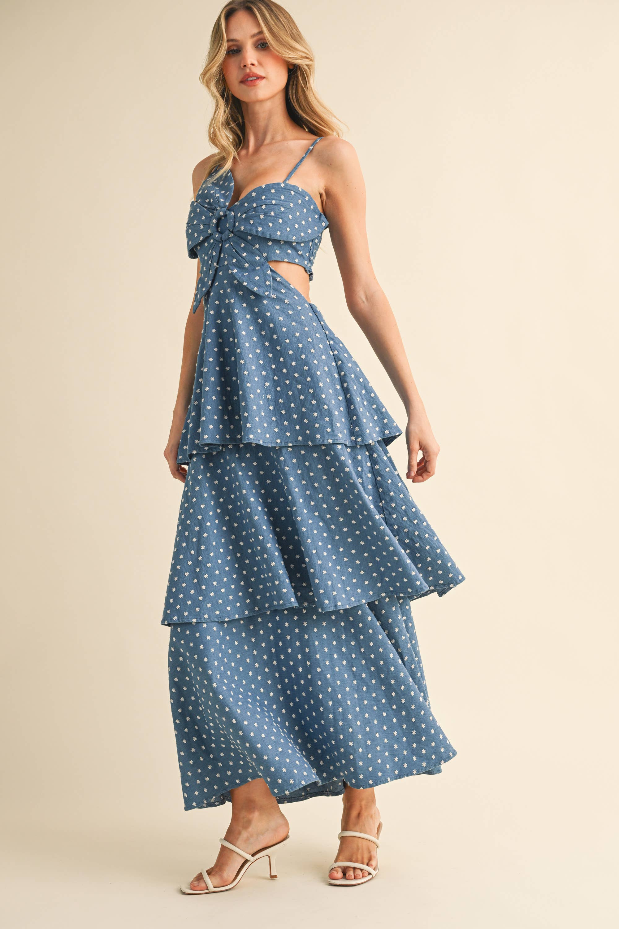Floral Polka Dot Maxi Dress