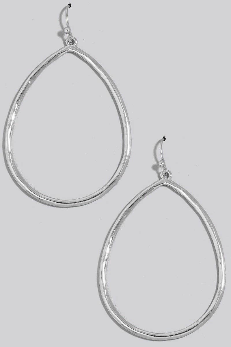 Hammered Metallic Tear Dangle Earrings