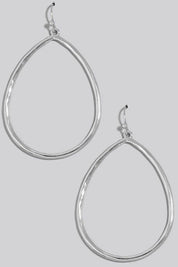 Hammered Metallic Tear Dangle Earrings