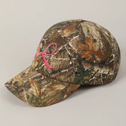 Ribbon Bow Embroidery Camo Baseball Cap
