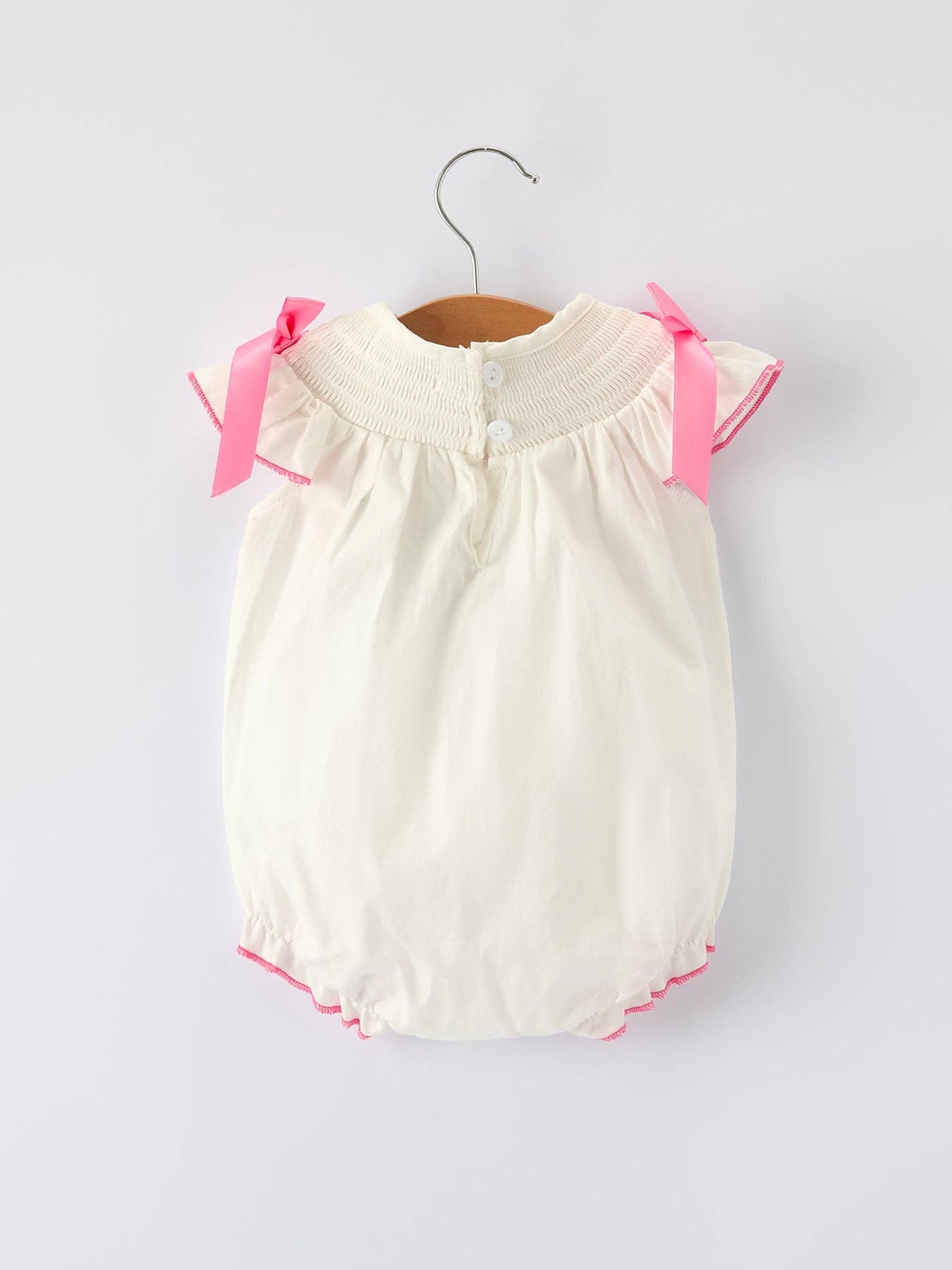 Fall Baby Girl Romper with Pink Bow