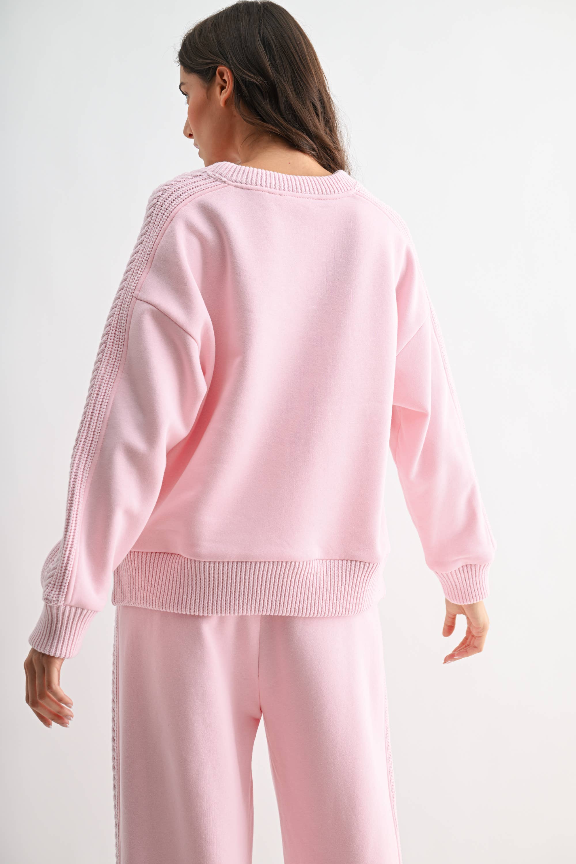 Pink Knit Oversized Set
