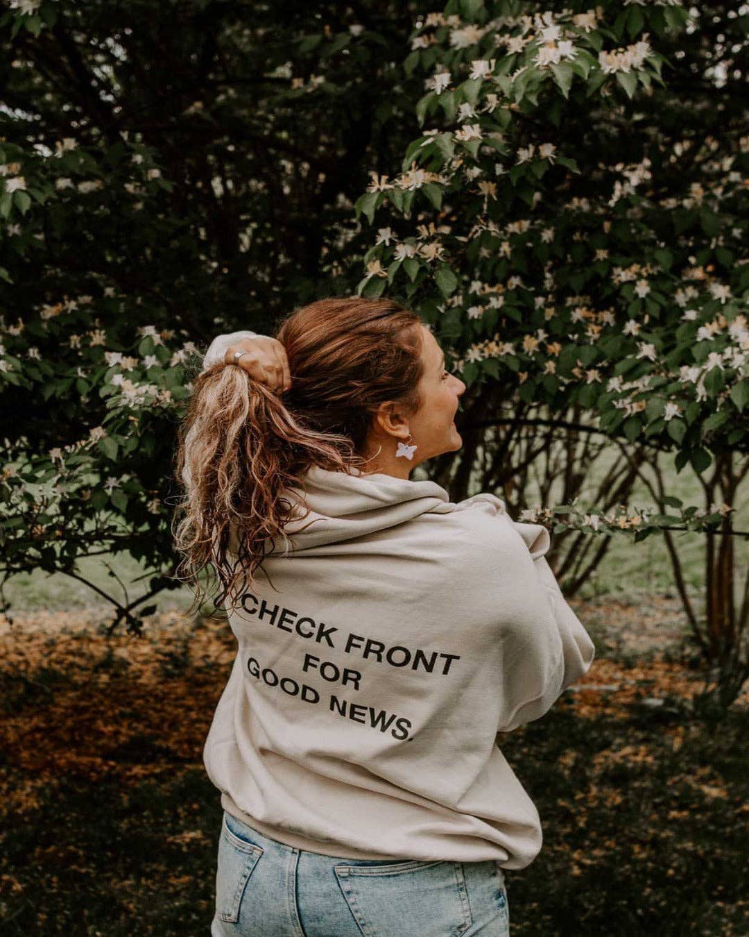 "Check Front" Sand Hoodie
