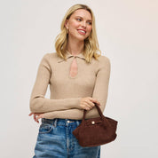 Brown Selena Suede Crossbody