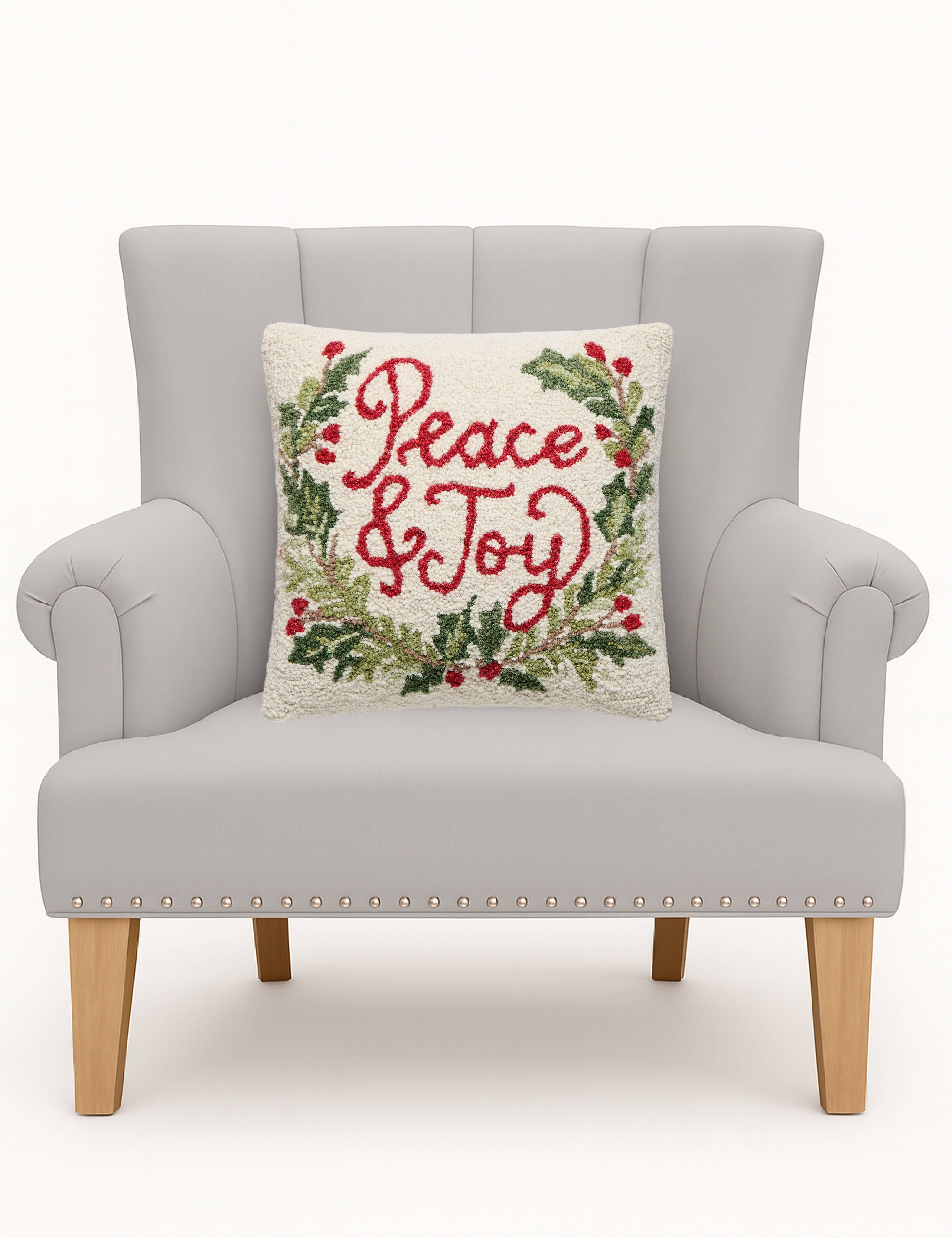 Cream Peace & Joy Hook Pillow