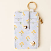 Blue & Yellow Floral Keychain Wallet
