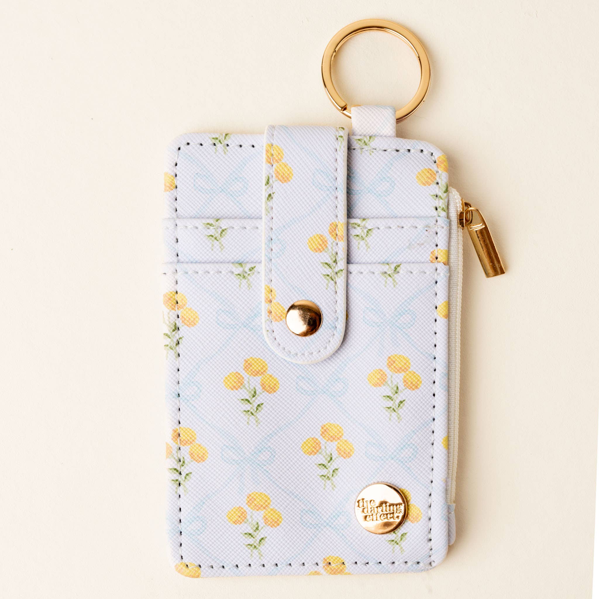 Blue & Yellow Floral Keychain Wallet