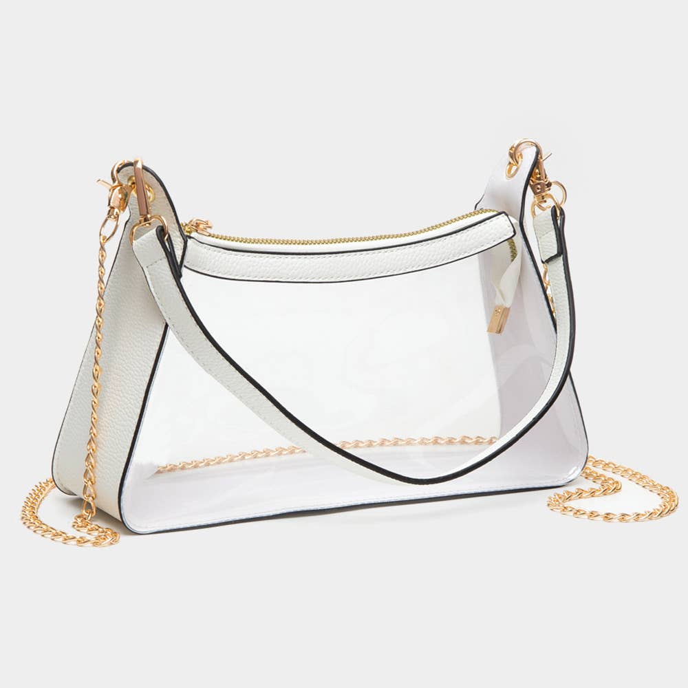 Transparent Hand Bag / Baguette Bag / Crossbody Bag
: Gold