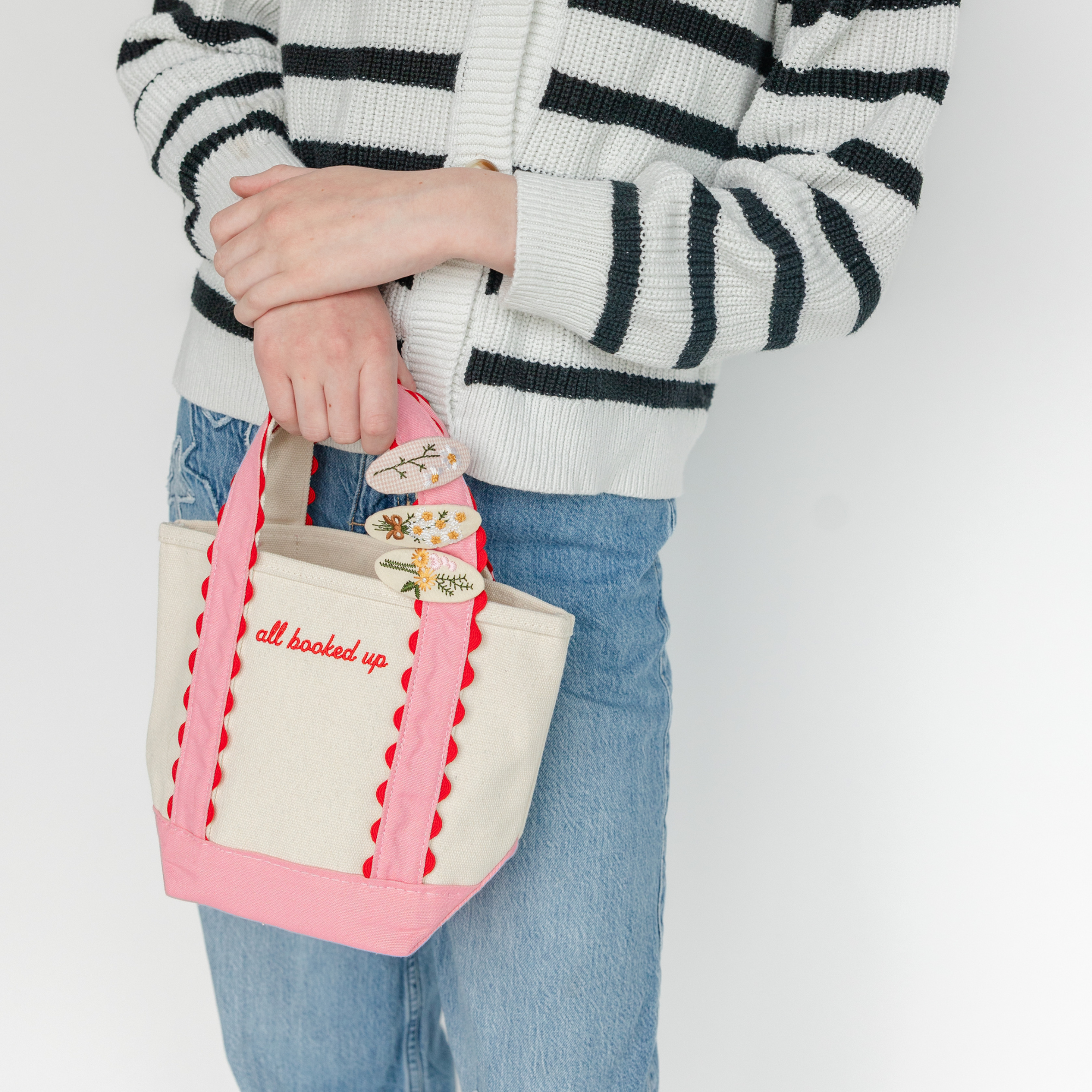 Pink All Booked Up Mini Boat Tote at Ninety Nine Boutique, view 3