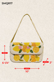 Cream Lemon Pattern Shoulder Bag