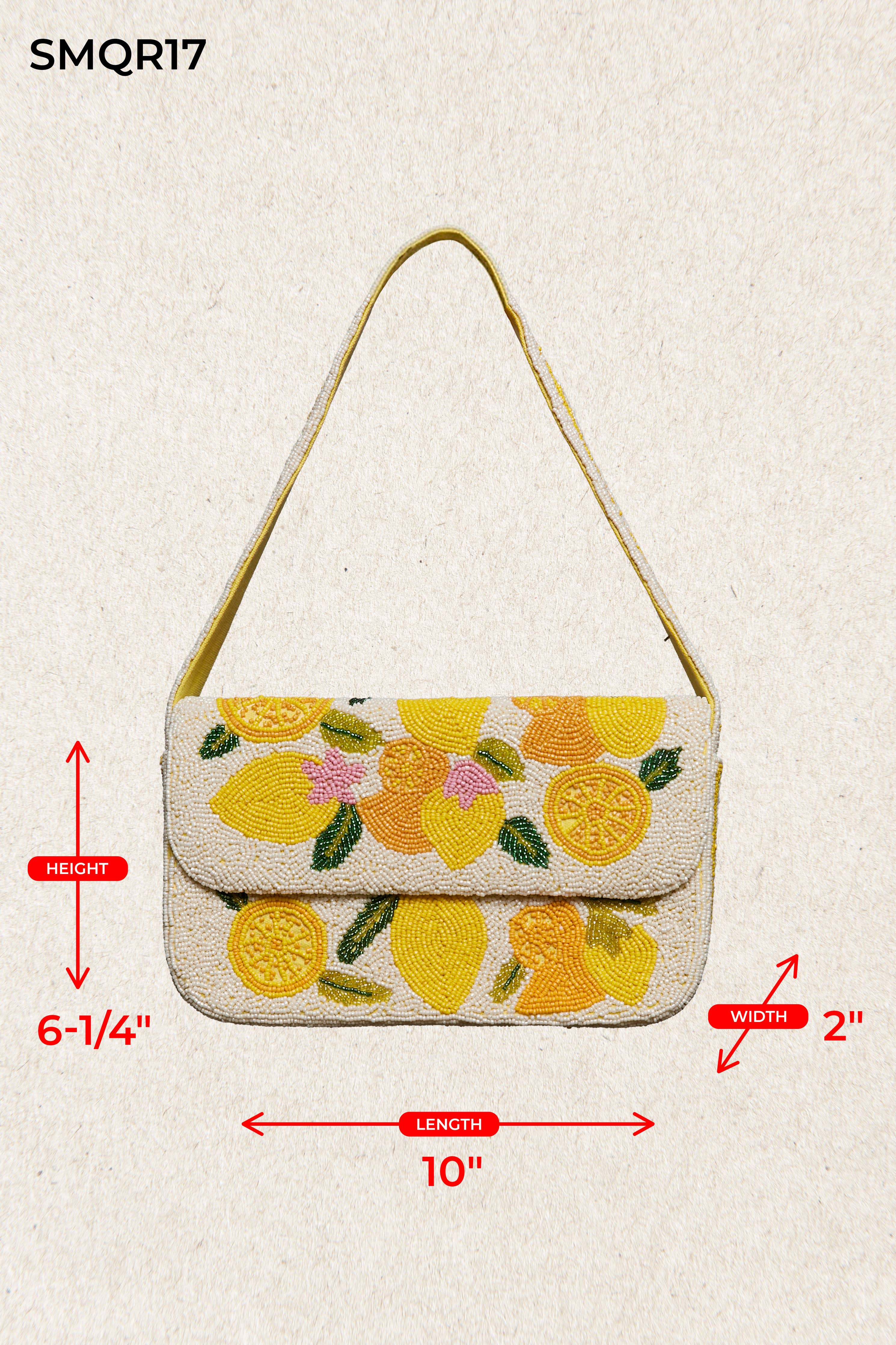 Cream Lemon Pattern Shoulder Bag