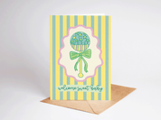 Welcome Sweet Baby Colorful Rattle New Baby Greeting Card