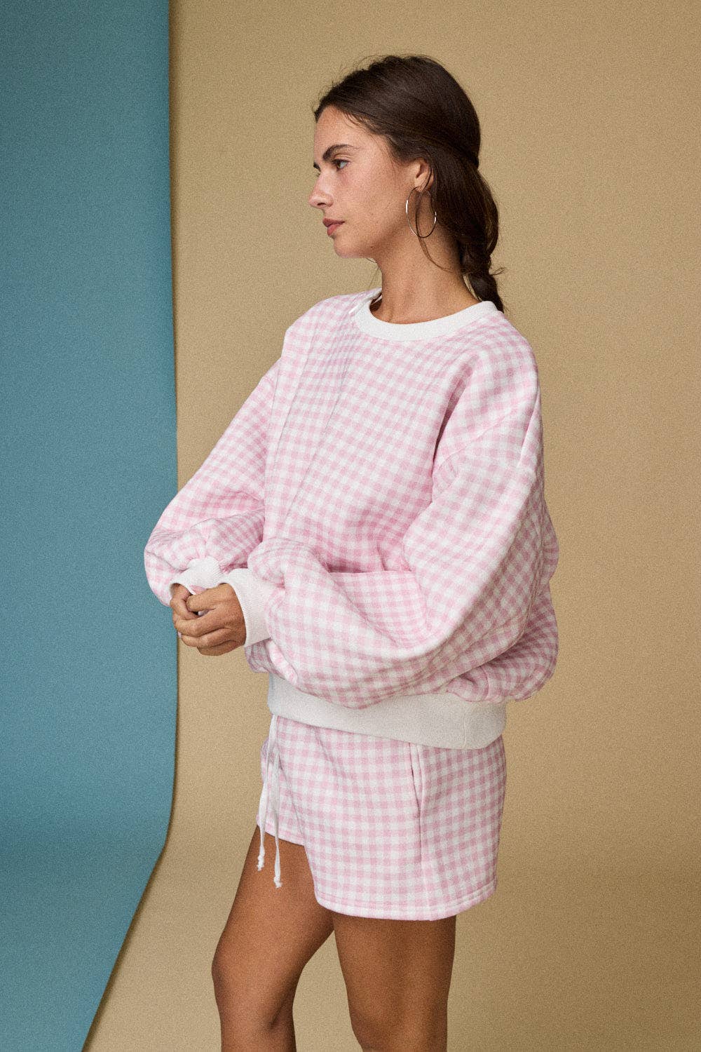 Pink Gingham Lounge Set