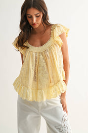 Yellow Lace Blouse