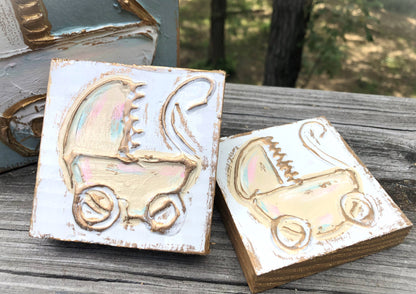 Baby Carriage Handmade Block