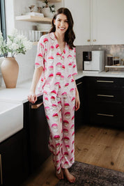 Pink Santa Face Women's Christmas Pajamas