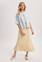 Blue Single Button Cape Sweater