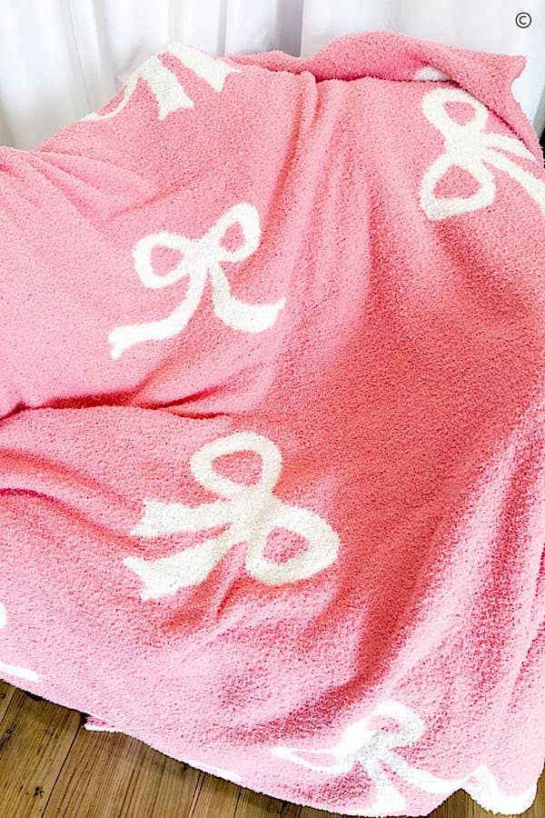 Pink Bows Luxury Blanket