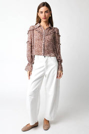 White Wide Leg Utility Pants