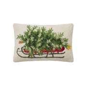 Christmas Tree On Sled Hook Pillow