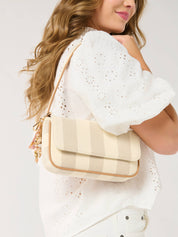 Blue & White Stripe Shoulder Purse