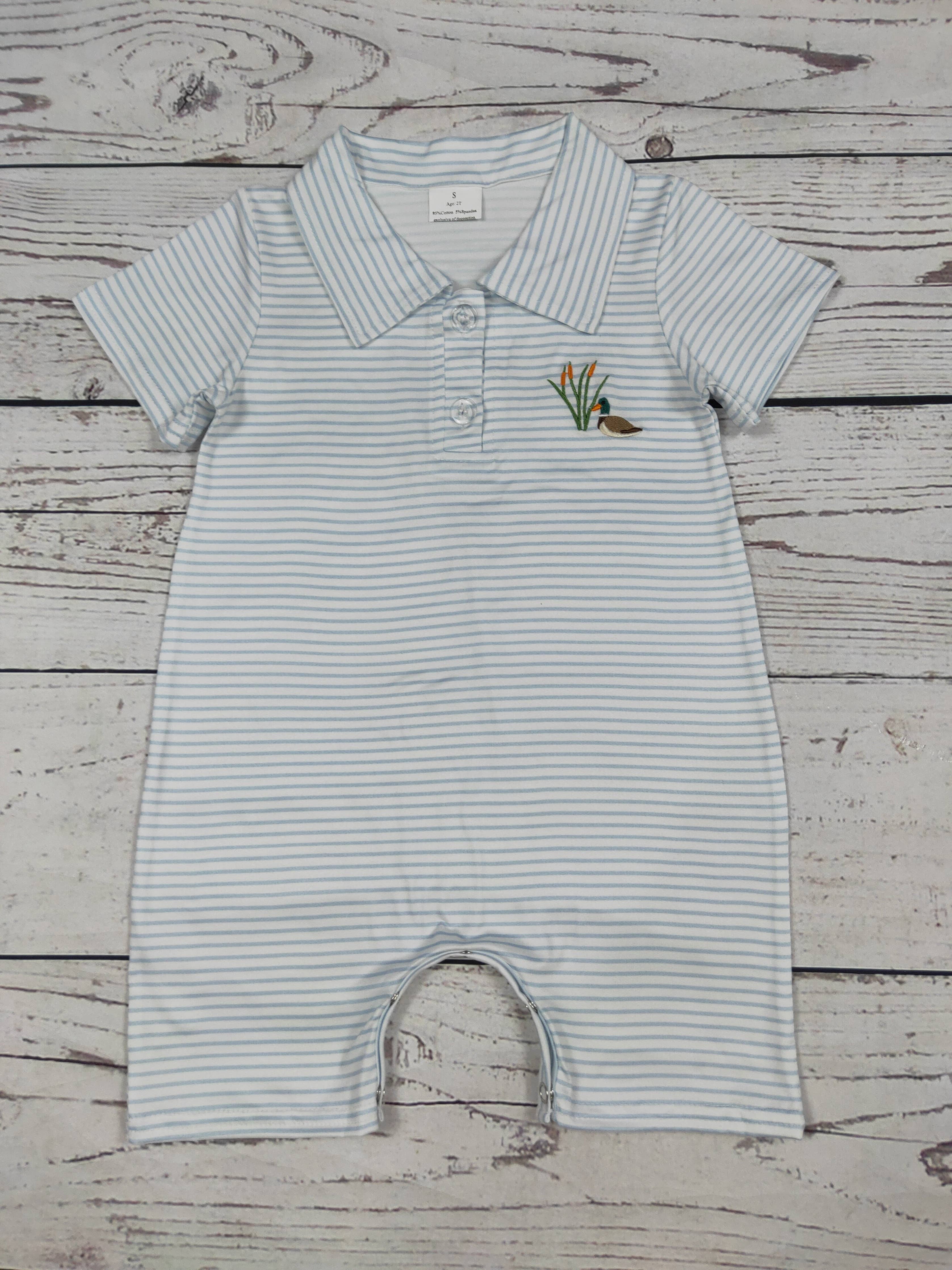 Duck Stripe Baby Romper