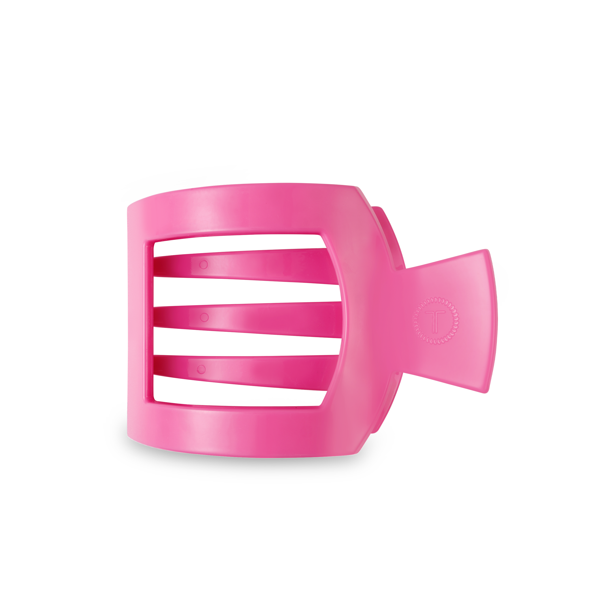 Flat Square Hair Clip | Medium | Paradise Pink — squared shape and bendable teeth for a secure yet gentle hold