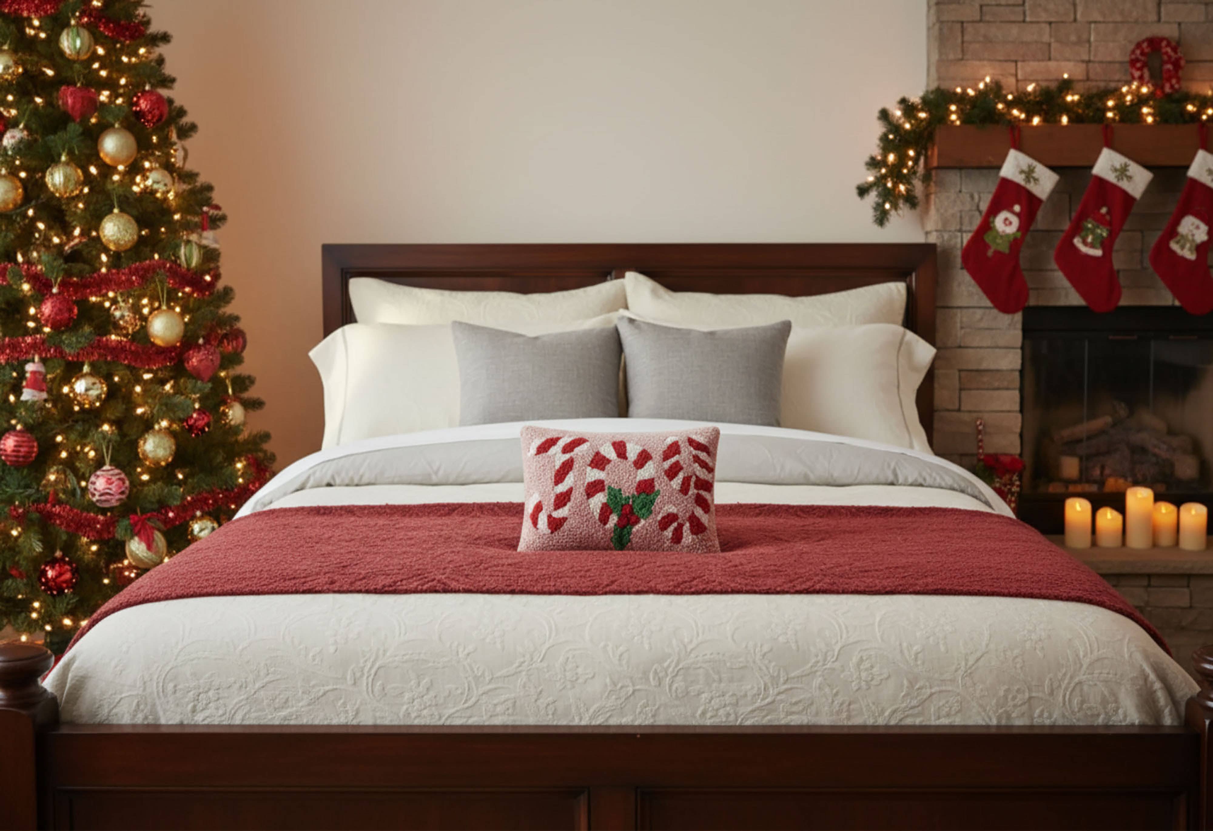 Pink Candy Cane Joy Hook Pillow
