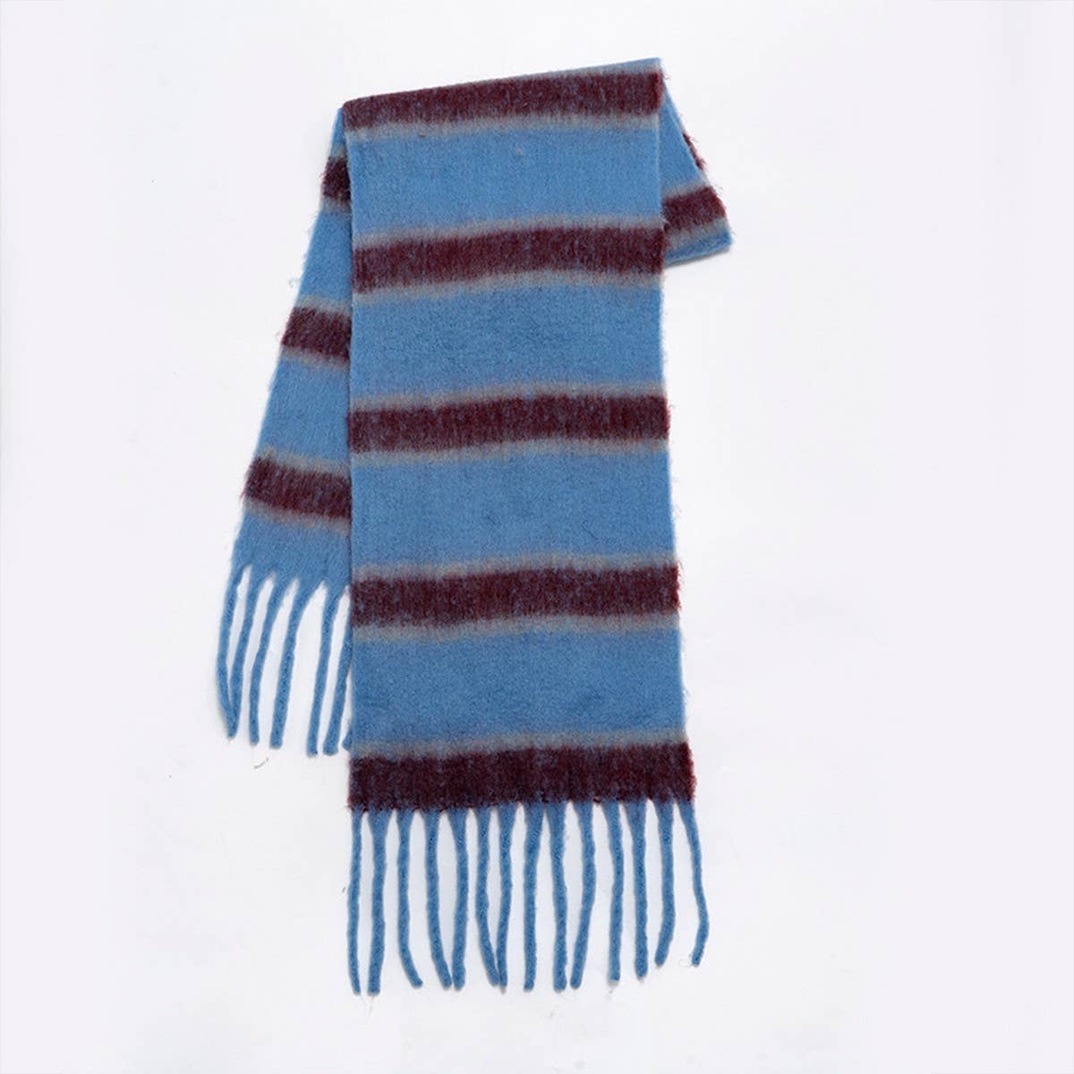 Red Retro Stripe Fleece Scarf — view 8