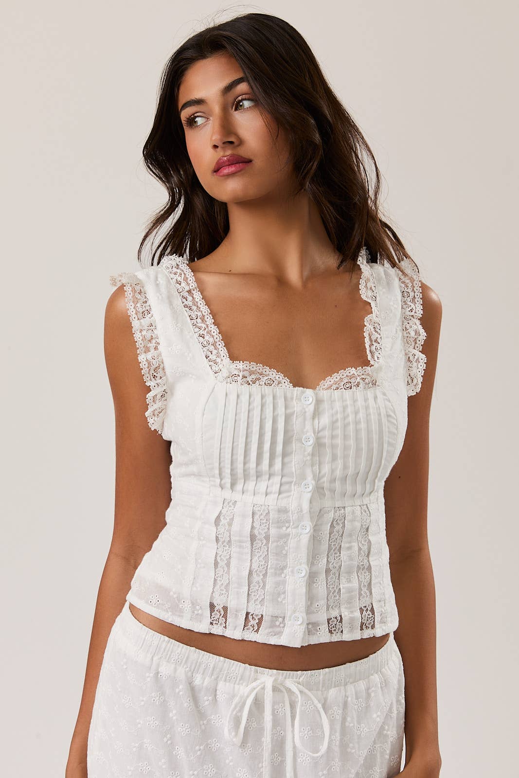 White Ruffle Top