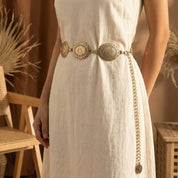 Silver Ornate Oval Western Concho Belt