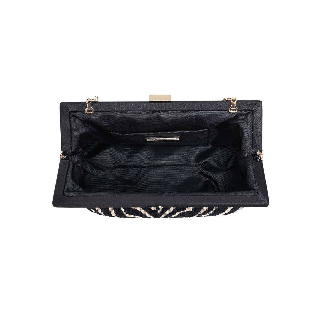 Black Zebra Frame Evening Bag