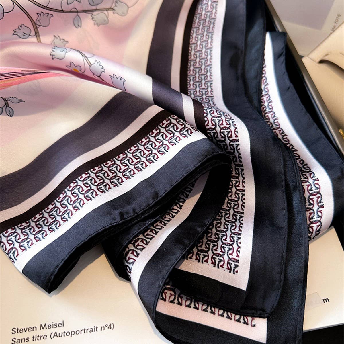 Pink Artistic Small Square Scarf from Ninety Nine Boutique