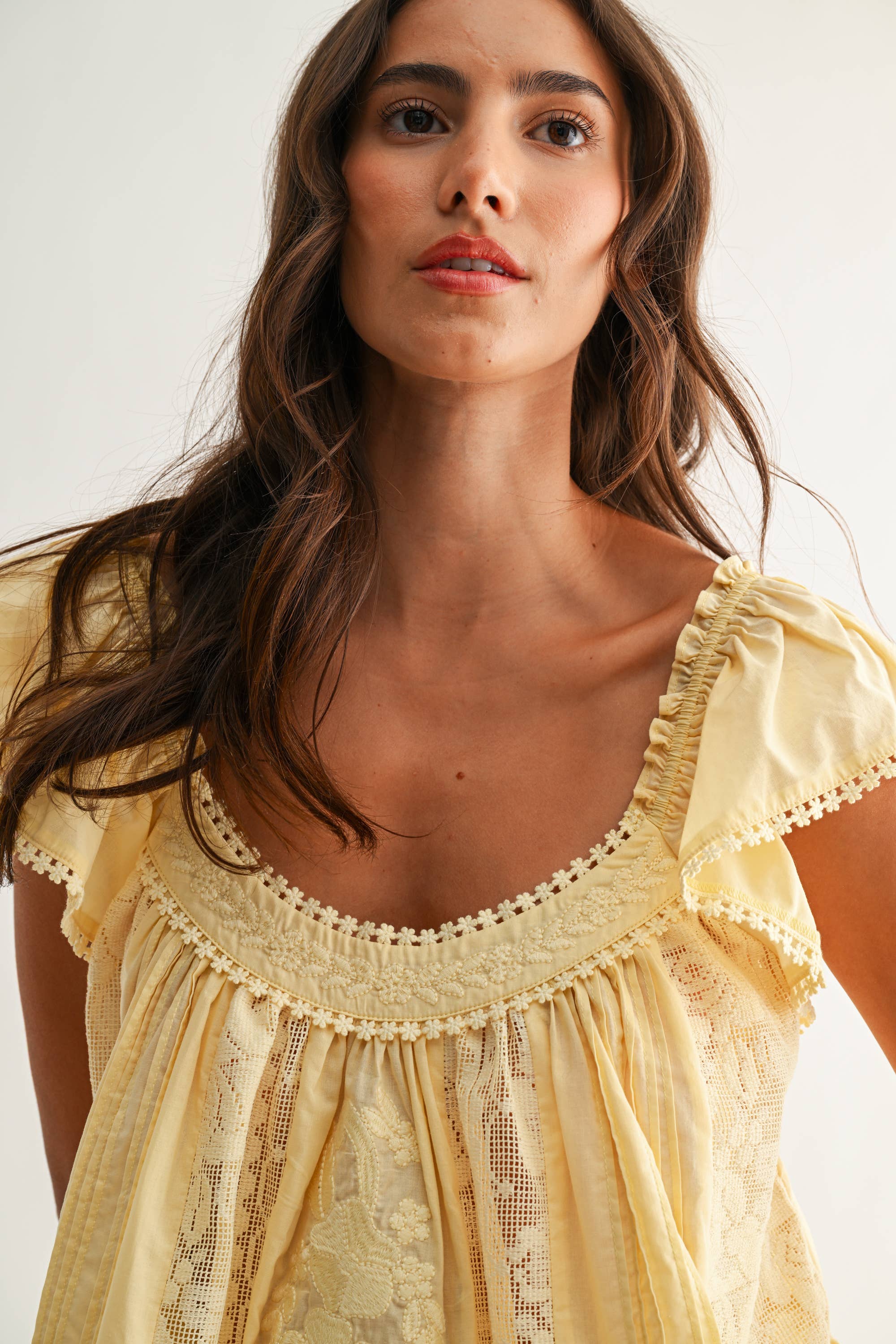 Yellow Lace Blouse