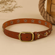 Brown Metal Detail Belt