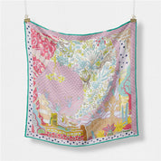 Pink Silk Pattern Scarf