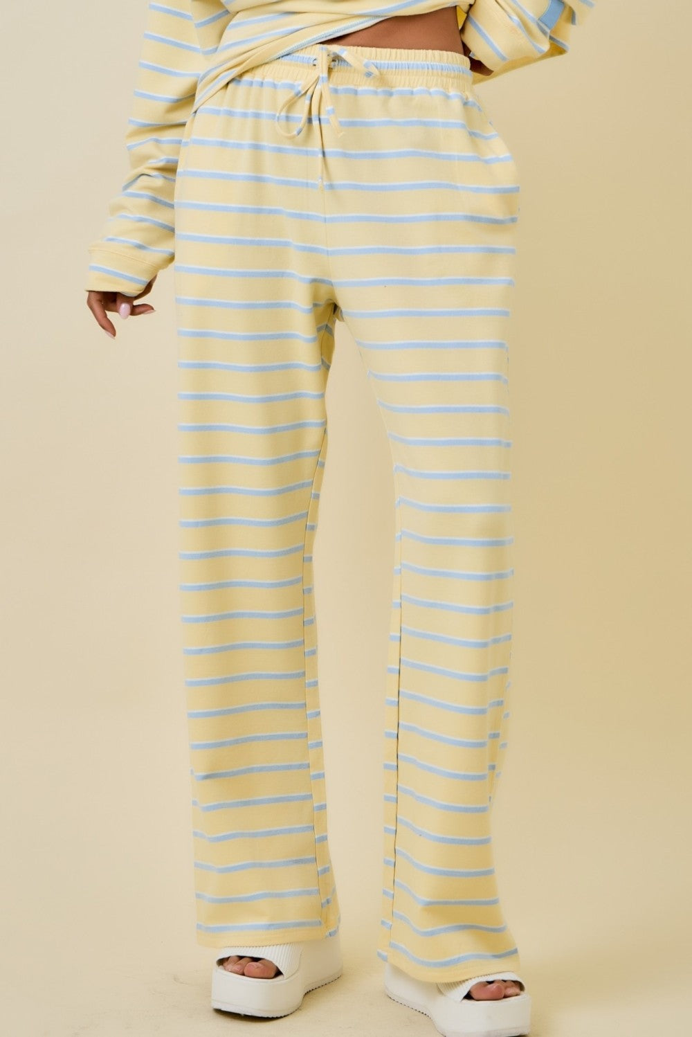 Yellow Striped Long Sleeve & Pant Set