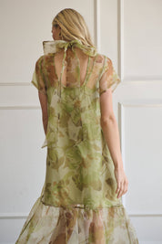 Green Organza Maxi Dress